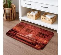 Vintage Floral Quick Dry Bath Mat, Romantic Red Roses Absorbent Non Slip Shower Mat, Elegant Flannel Washable Bath Rugs for Bathroom Toilet Restroom Decorative 20x32 Inch