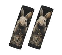 Vintage Floral Rabbit Dark Academia Luggage Handle Wrap 2 Pcs Travel Bag Wraps for Luggage Suitcase Travel Bag Trolley Case Identifiers
