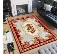 Vintage Floral Red Area Rug 60x110CM - Cheap Hearth Carpet Runner for Fireplaces & Laundry Room Large Childrens Living Room Decor