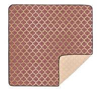 Vintage Floral Rose Gold Soft Padded Baby Gym & Activity Mat for Floor Water Resistant Travel Play Mat for Baby Kids Toddlers Infants, 50'' x 50''