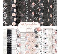 Vintage Floral Scrapbook Paper Pad - 24 Sheets Flower Patterned Cardstock Paper Pads,12x12 Double-Sided Junk Journal Scrapbooking Papers for Card Making Cottagecore Picture Art Collage