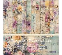 Vintage Floral Scrapbook Paper Pad - Flower Patterned Paper Pads, 6x6 Single-Sided Art Junk Journal Scrapbooking Paper Supplies for Card Making Cottagecore Picture Collage