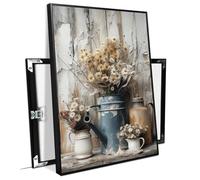 Vintage Floral Still Life Canvas Painting Modern Floral Wall Decor Rustic Country Farmhouse Wall Art, Canvas Print of Daisies and Wildflowers, Kitchen Decor for Dining Room Framed Ready to Hang