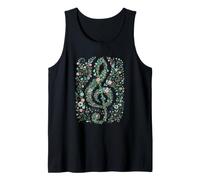 Vintage Floral Treble Clef Music Note Aesthetic Tank Top