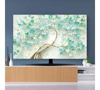 Vintage Floral TV Cover Decorative Indoor Screen Protector for LCD LED Televisions Washable Fabric Dust Covering Universal Curved TV Monitor Protection-flower1||65inch