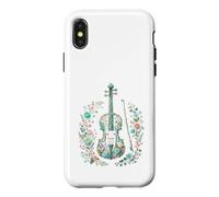 Vintage Floral Violin Classical Music Aesthetic Case for iPhone X/XS