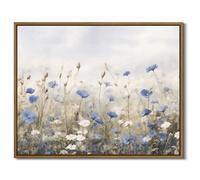 Vintage Floral Wall Art Blue White Flower Canvas Art Prints Wildflower Pictures Wall Decor Nature Landscape Oil Painting Framed Botanical Artwork for Girls Room Bedroom Farmhouse Decoration, 8x10 Inch