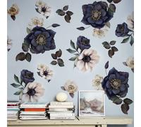 Vintage Floral Wall Decals 3pcs - Flowers of Eden 38x120cm