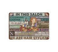 Vintage Floral We are Hairstylists at This Salon Bistro Cafe Barber Shop Poster Metal Aluminium Tin Sign 8x6 Inch Wall Decor
