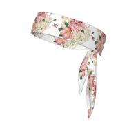 Vintage Floral White, Head Tie, Sports Headband Tie Back, Multi Sweatband for Men Women
