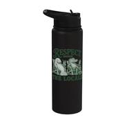 Vintage Florida Respect The Locals Nature Manatee Crocodile Stainless Steel Insulated Water Bottle