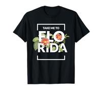 Vintage Florida Sunshine and Flowers State Design T-Shirt