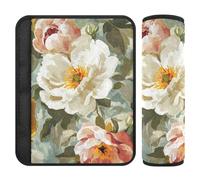 Vintage Flower 2 Pack Shoulder Strap Cushion, Stop seat Belt Cutting into Neck, seat Belt Shoulder for Bag