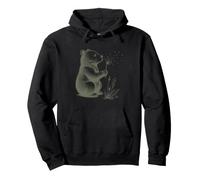 Vintage Flower Bear Lovers Believe Breathe Let Go Whimsical Pullover Hoodie