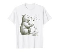 Vintage Flower Bear Lovers Believe Breathe Let Go Whimsical Value Graphic T-Shirt