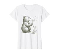 Vintage Flower Bear Lovers Believe Breathe Let Go Whimsical Value Graphic T-Shirt