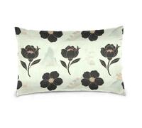 Vintage Flower Black Aqua Standard/Queen Size satin pillow cases for women hair pillowcases cotton Gifts for Women Men fundas de seda para almohadas 20x30 inchs Set of 2