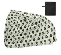 Vintage Flower Black Aqua Waterproof Outdoor Bike Cover with Lock Holes Anti Dust Rain Snow UV Storage Mountain Bike Cover Fits for Most forro para moto