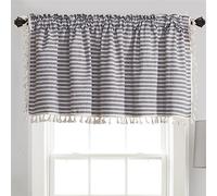 Vintage Flower Blackout Short Curtains for Small Spaces Rod Pocket Kitchen Valance 1 Panel 94x150cm Brown Stripes for Living Room Bedroom Bathroom Decor