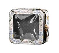Vintage Flower Blooming Garden Clear Makeup Bag Toiletry Bag with Zipper Travel Cosmetic Case for Women, Blooming Garden, One Size