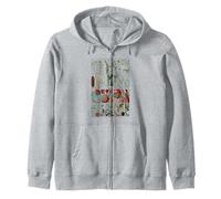 Vintage Flower Botanical Chart flower chart Garden Botany Zip Hoodie