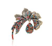 Vintage Flower Brooch for Women Sparkly Imitation Cubic Zirconia Floral Wedding Statement Lpael Pin Elegant Flower Bouquet Brooches Trendy Clothing Hat Bag Accessories Corsage Pin Jewelry, S, Metal