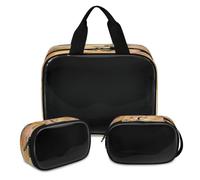 Vintage Flower Butterfly Anchor Makeup Bag for Women Men, Translucent Cosmetic Bag Wash Pouch Shower Bag 3 Pcs Travel Toiletry Toiletries Cosmetic Organizer