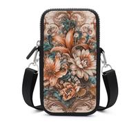 Vintage Flower Cell Phone Bag with Detachable Strap, Aesthetic Mini Sling Bag Small Crossbody Bag for Phone