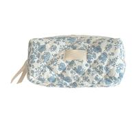 Vintage Flower Cotton Kit - Multifunction Cosmetic Pencil Bag | Large Capacity Felt Pockets, Flexible Makeup, Waterproof Pocket for Pens, Pencils, Gum, Azul, Consulte la descripción, See