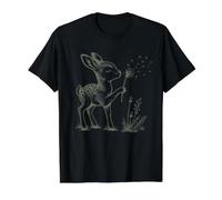 Vintage Flower Deer Lovers Believe Breathe Let Go Whimsical Value Graphic T-Shirt
