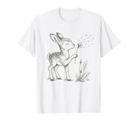 Vintage Flower Deer Lovers Believe Breathe Let Go Whimsical Value Graphic T-Shirt
