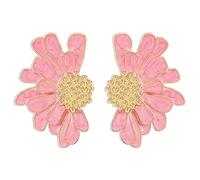Vintage Flower Earrings Double Daisy Flower Floral Earrings Jewelry Gift for Women, Zinc, zinc alloy