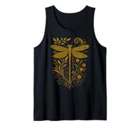 Vintage Flower Garden Insect Wildlife Floral Dragonfly Tank Top
