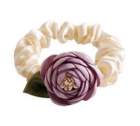 Vintage Flower Hair Scrunchie Thick Up Hair Oversized Scrunchie Elegant Donut Hair Rope Scrunchie Female Ponytail Holder Hair Tie Hair Styling Tool, フリーサイズ