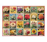 Vintage Flower Puzzles for Adults 1000 Pieces, Unique Beautiful Floral Collage Art Jigsaw Puzzles, Spring Nature Plant Themed, Retro Colorful Challenging for Adults