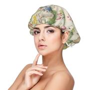 Vintage Flower Rabbit Bunny Easter,Adjustable Silk Hair Wrap Adult's Satin Sleeping Cap Hair Women's Elastic Sleep Bonnet