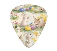 Vintage Flower Rabbit Bunny Easter Fashion Colour Guitar Picks 12 Packï¼Œ For Acoustic Guitar Electric Guitar Ukulele