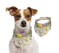 Vintage Flower Rabbit Bunny Easter,Pet Bib Scarf Cats Dog Bandana Dogs Towel Bib Adjustable Pet Scarf,S
