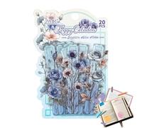 Vintage Flower Stickers - 20 Pieces Handmade Decals, Decorative Stickers for PC Laptop | For Planners, Artists, Teachers, Designers, Scrapbooking