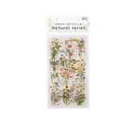 Vintage Flower Stickers, Scrapbook Stickers Decorative Retro Decals, PET Floral Stickers, Waterproof Plant and Flower Stickers for Scrapbook, Laptop, Journal, Project