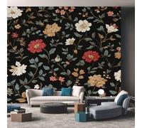 Vintage Flower Wallpaper, Nature Floral Wallpaper for Living Room, Bedroom, Non-Woven Decor Wall Paper, Photo Mural Dining Room, Hallway, Lounge, 150 X 105 cm qqL156