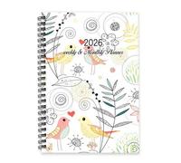 Vintage Flowers 2026 Planner A5 To Do List Notebook Planning Notebook Women's Diary 2026 Journal Planner for College Student Week To View Monthly Year Diary with Dotted Line Note Page Slim