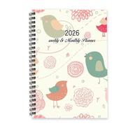 Vintage Flowers 2026 Planner Diary A5 To Do List Notebook 2026 Organiser Diary for Men Daily Planner for Wedding Week To View Monthly Year with Dotted Line Note Page Slim