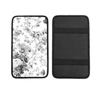 Vintage Flowers Car Armrest Cushion Floral Waterproof Auto Center Console Pad Car Armrest Seat Box Cover Protector Universal Fit for Most Vehicle SUV