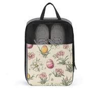 Vintage Flowers Easter Eggs Pattern Shoe Bag for Travel Daily Use Anti-dust Storage Carrier Golf Shoe Pouch