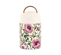 Vintage Flowers Green Leaves Stainless Steel Vacuum Insulated Food Flask for hot with Spoon for Adults Pasta 17 oz