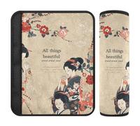 Vintage Flowers Japanese 2 pcs seat Belt Pads Stop seat Belt Cutting into Neck for Airplane forro para cinturon de segurida