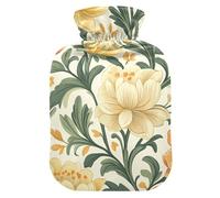 Vintage Flowers Pattern Cute hot Water Bottle with Soft Cover, 1L hot compresses for The Body for ( Scenario), Menstrual Cramps, bolsas para agua Caliente