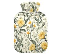 Vintage Flowers Pattern hot-Water Bottle with Soft Cover, 2L hot compresses for The Body for ( Scenario), Sore Muscle, compresas calientes para el vientre