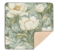 Vintage Flowers Pattern Large Stylish Baby Activity Play Mat for Floor 1-Piecing Activity Entertainment Mat for Babies Infants Toddlers, 50'' x 50''